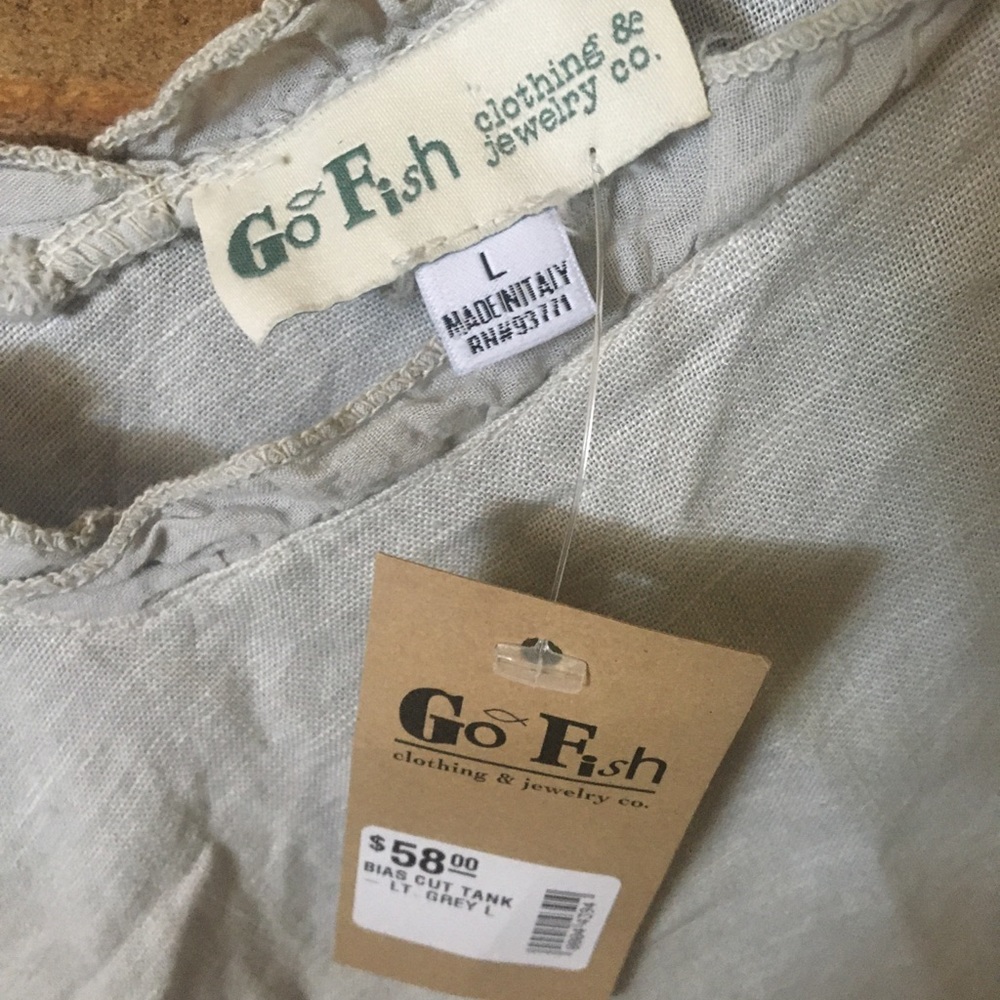 Go fish linen tank top made in Italy NWT size large
